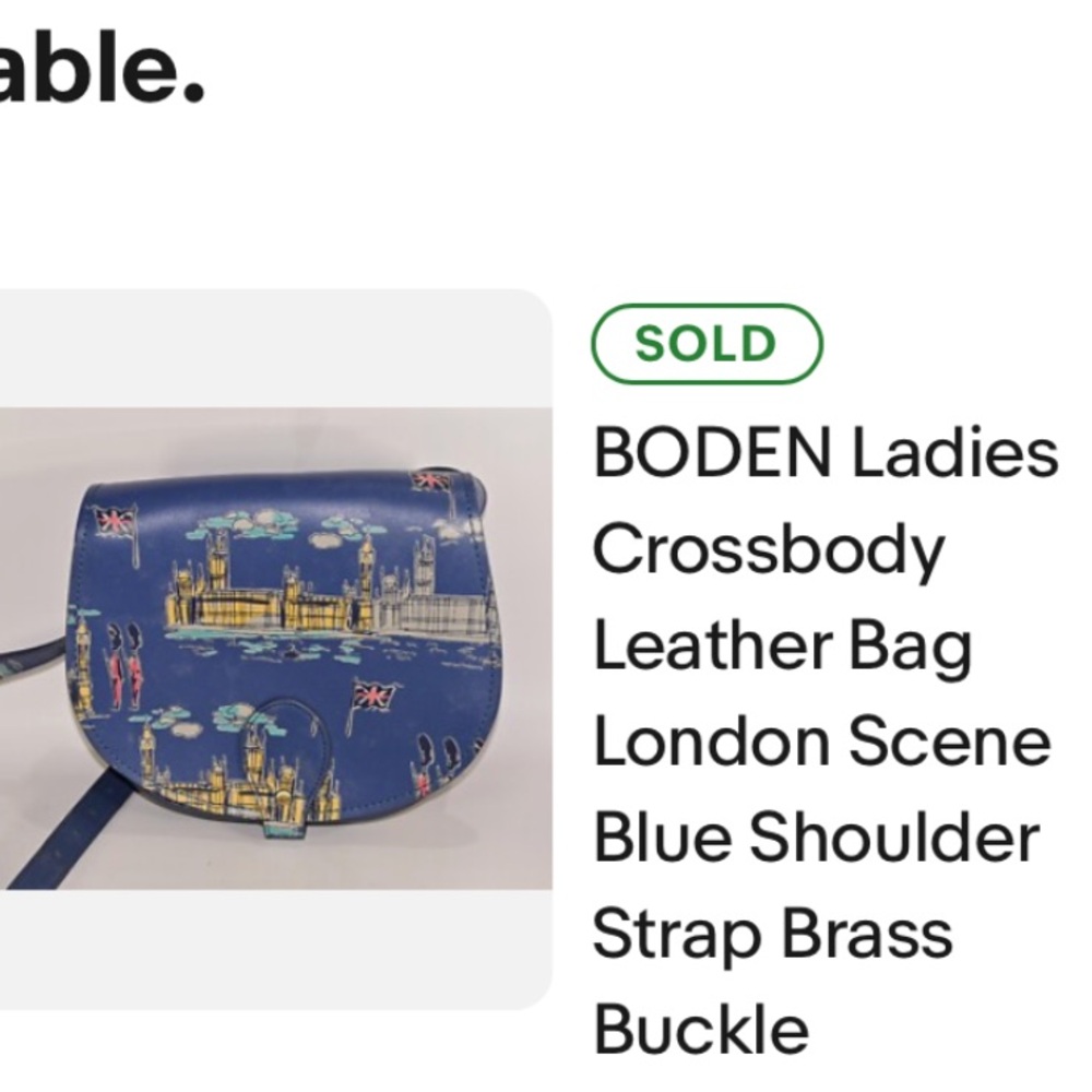BODEN Loungefly Pan Blue  Leather Crossbody Bag